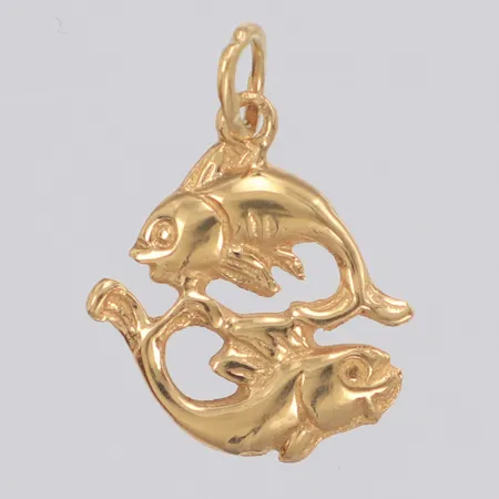 Hänge fiskarna, längd 20mm, bredd 15mm, 18K Vikt: 1,5 g