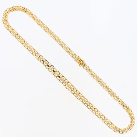 Collier X-länk doserad längd: 45cm, bredd: 6-8mm, NSE, 18K Vikt: 22,2 g
