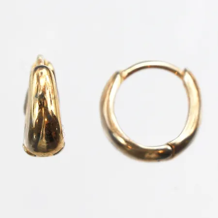 Örhängen Creoler, Ø11,4mm, bredd 1-4,8mm, förgyllt silver, något repig/färgavfall, 925/1000 silver. Vikt: 1,8 g