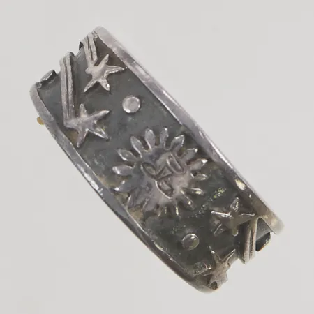 Ring stl:17½ skev skena, 925/1000 Silver 4,8g.