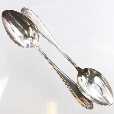 2 Bordsskedar, modell Vasa, längd 18,2cm, gravyr, 830/1000 silver. Vikt: 70,1 g