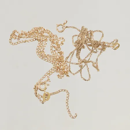 Kedja x-länk 45,5cm bredd 3mm skeva länkar 14K 4,7g.