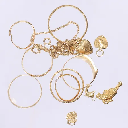 Diverse defekt guld 18K Vikt: 12,6 g