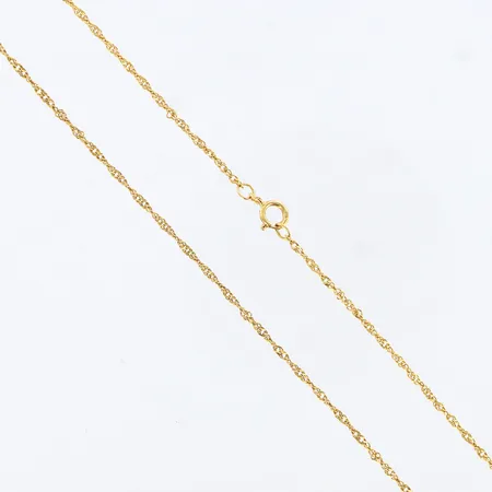 Kedja Singapore längd: 45,5cm, bredd: 1mm, 21K Vikt: 2 g