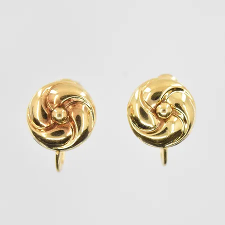 Örhängen Ø9mm längd 12mm, skruvlås, 18K. Vikt: 1,8 g