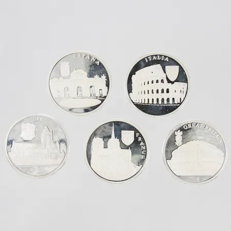 5 Mynt Europa 1996 Ø40mm 999/1000 silver Vikt: 100,2 g
