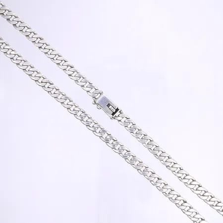 Halskedja pansar 59,5cm bredd 8mm, slappt kistlås med endast en låsåtta, silver 925/1000 Vikt: 77,2 g