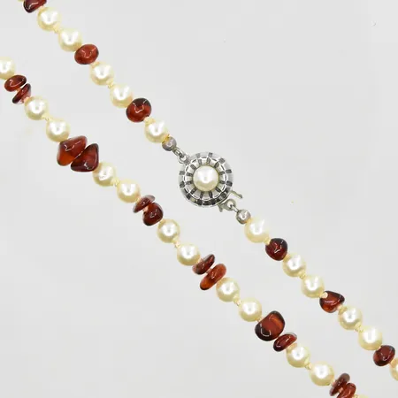 Collier med integrerat hänge, längd ca 66cm, bredd 4mm, Tenn.