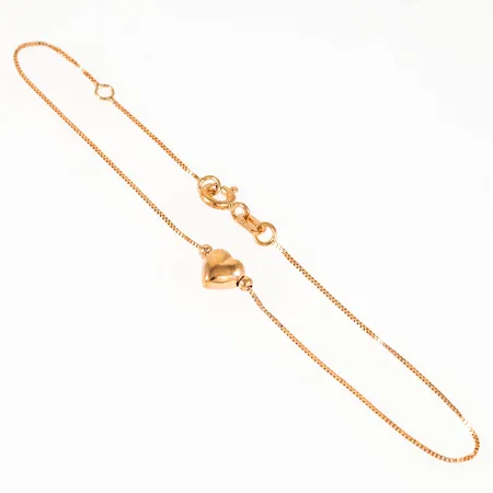 Collier venezia med integrerat hänge hjärta längd 42/45cm bredd 0,5mm, hängets mått 9x6mm, 18K 1,8g.