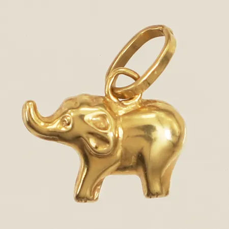 Hänge elefant längd 13mm, bredd 10mm 18K  Vikt: 0,4 g
