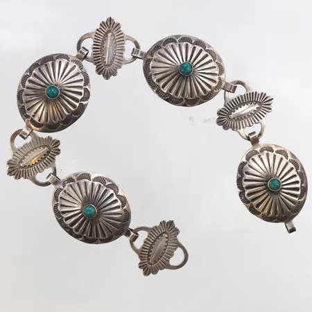 Armband med blåa och gröna stenar, längd 22cm, bredd 2,8-24mm, 925/1000 silver. Vikt: 17,3 g