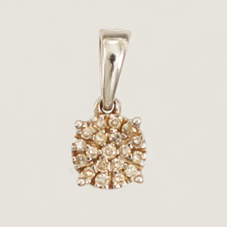 Hänge med diamanter 19xca0,005ct längd inkl ögla 11,3mm bredd 5,4mm GHA vitguld 18K Vikt: 0,8 g