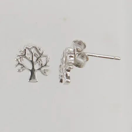 Örhängen 15mm vita stenar 925/1000 Silver 2,0g.