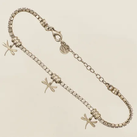 Armband med integrerade hängen längd 20cm bredd 2,2-4,0mm med vita stenar justerbar Nomination silver 925/1000 Vikt: 6,8 g