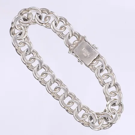 Armband Bismarck 20,5cm bredd 11mm tillv. Guldfynd, kistlås, silver 925/1000 Vikt: 34,3 g