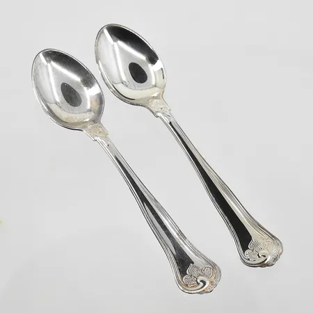 2 kaffeksedar Sachsisk modell, längd ca 12cm, MEMA, tillverkade 1990-tal, missfärgade, silver 830/1000. Vikt: 32,5 g