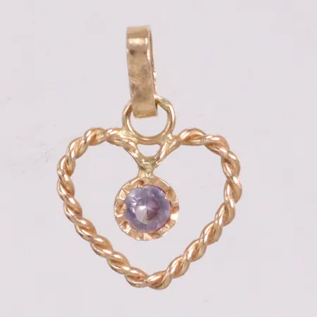 Hänge hjärta sten längd 1cm exkl ögla 18K Vikt: 0,7 g