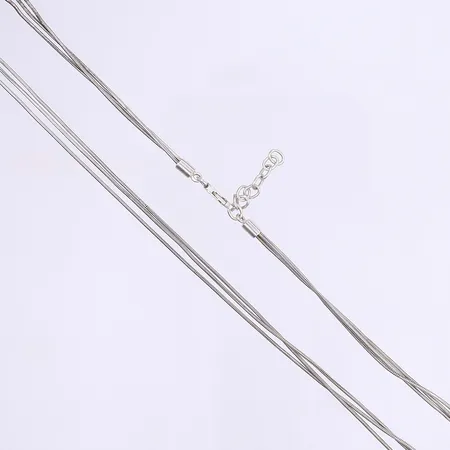 Halskedja justerbar längd 43-46cm bredd 3mm tillv. guldfynd silver 925/1000 Vikt: 12,2 g