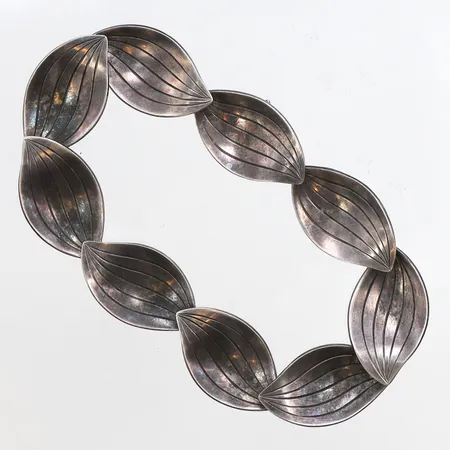 Armband, Heribert engelbert, stigbert 1960, längd 20cm, bredd 14,3mm, 925/1000 silver. Vikt: 21 g