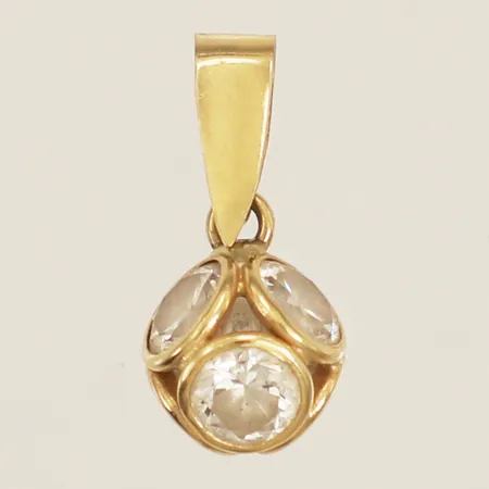 Hänge med vita stenar längd 13mm, bredd 6mm 18K Vikt: 0,8 g