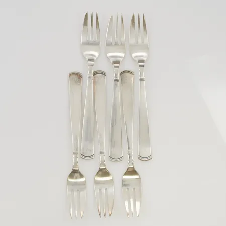 6 Dessertgafflar 14cm GAB, 830/1000 Silver 105,1g.