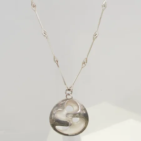 Collier 62cm hänge cirka 42mm, 925/1000 Silver 30,5g.