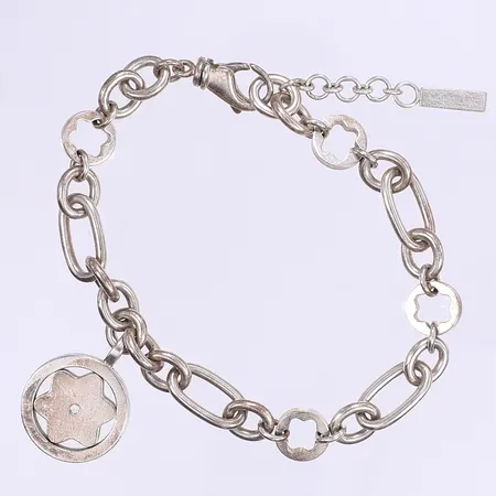 Armband med diamant 1xca 0,005ct justerbar längd 19-20,5cm bredd 7-23mm, Montblanc, silver 925/1000 Vikt: 21,5 g