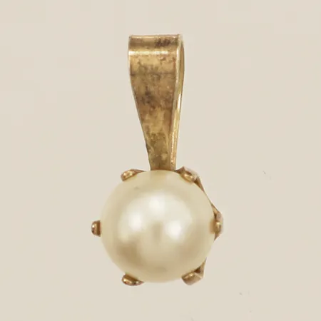 Hänge med pärla längd 12mm, bredd 6mm förgyllt silver 830/1000 Vikt: 0,4 g