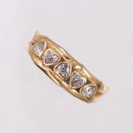 Ring defekt stl: ej mätbar, stenar, mycket skev, bucklig, 18K Vikt: 1 g