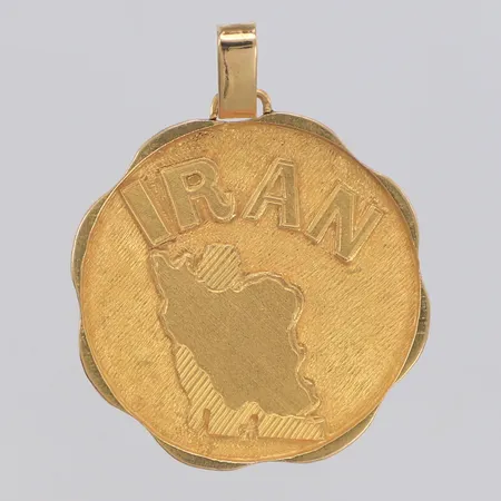 Hänge Iran, längd 46mm, bredd 36mm, 18K Vikt: 13,9 g