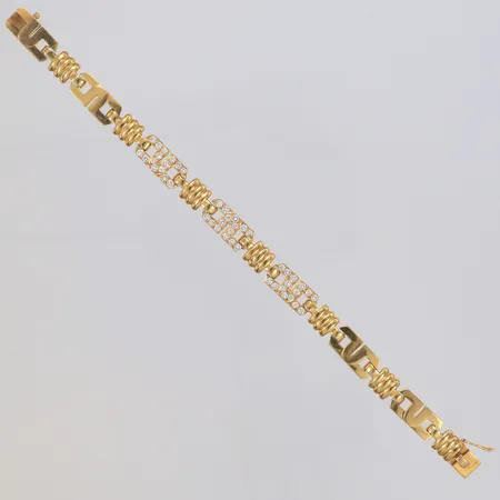 Armband med diamanter 45 x ca 0,03ct, totalt: 1,33ct enligt gravyr, 19cm, bredd 8mm, gravyr, 18K Vikt: 22,3 g