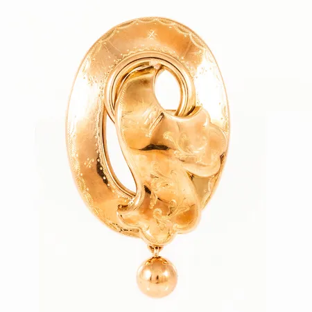 Hängande örhängen allmogestil bredd 13mm längd inkl krok 37,5mm, 18K 2,1g.