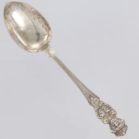 Sked krönt av Olof den helige, 17,5cm, Christiansen & Svendsen Trondheim, troligen tidigt 1900-tal, gravyr, 830/1000 silver Vikt: 31,6 g