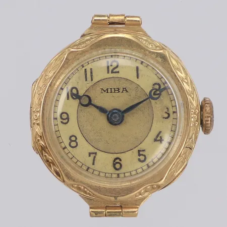 Damur Miba 14K, manuell, 21,5mm, boettnr 20887, gravyr, armband saknas, 14K Bruttovikt
