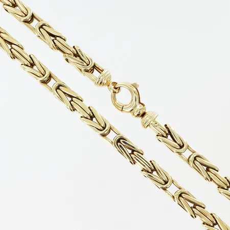 Collier doserad Pansar längd 42,7cm bredd 4-6,5mm 14K.  Vikt: 37,8 g