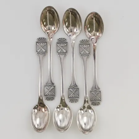 6 Kaffeskedar 10cm 830/1000 Silver 50,2g.