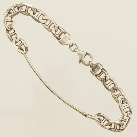 Armband Marina längd 21cm bredd 7,0mm integrerad namnbricka gravyr silver 925/1000 Vikt: 17 g
