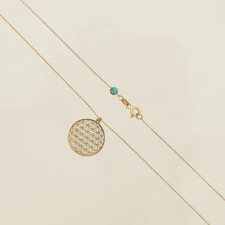 Kedja Ankar längd 42cm bredd 0,8mm med integrerande hänge mått inkl ögla 20,0x18,0mm sten 14K Vikt: 2,3 g