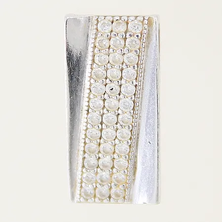 Armband med vit sten längd 18,5cm bredd 4,7 - 14mm en länk något ojämn silver 925/1000 Vikt: 15,9 g