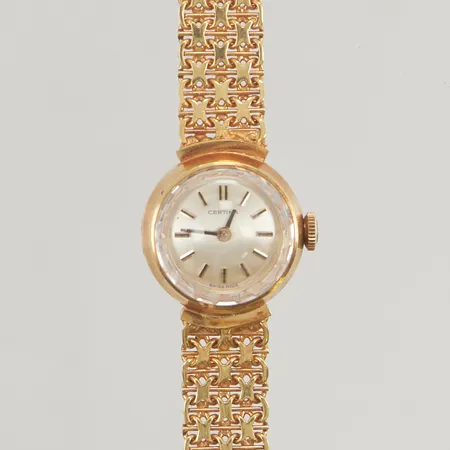 Damur Certina 18K 17mm manuell, totallängd 18cm bredd 9mm, originaletui, 18K bruttovikt 24,3g.