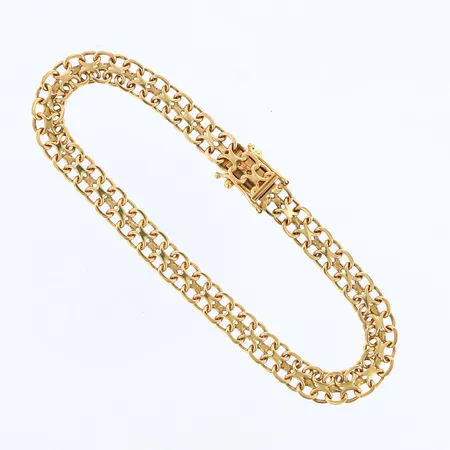 Armband X-länk längd: 18,5cm, bredd: 6mm, J & A, 18K Vikt: 10 g