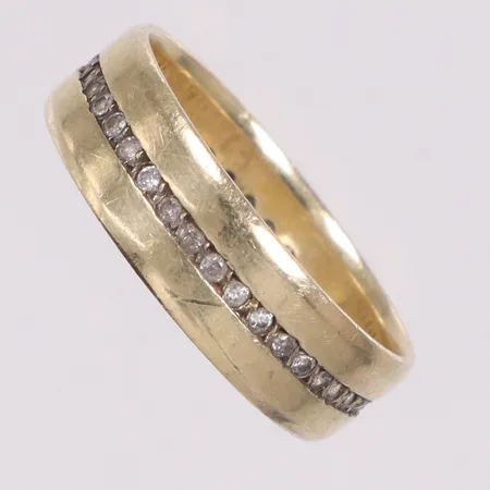 Ring vita stenar längd 18mm 14K Vikt: 4,1 g