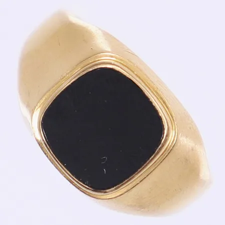 Klackring svart sten stl:20 bredd 3-12mm missformad skena 18K Bruttovikt: 3,8g Vikt: 3,8 g