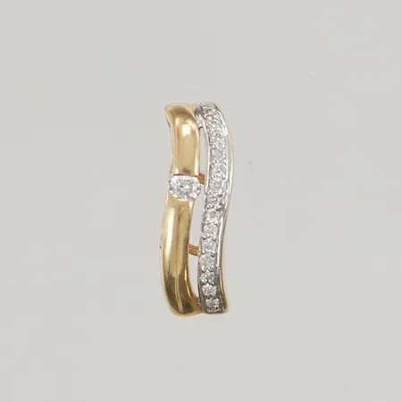 Hänge diamanter totalt ca 0,05ctv 14mm 18K 0,9g.