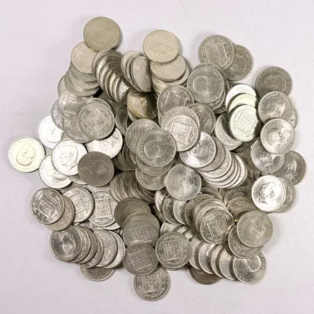 195st silvermynt Sverige 5kr 1966 Gustav VI Adolf Sveriges Konung - Till Minnet av Tvåkammar-riksdagens Tillkomst 1866, vikt per mynt ca 18g, silver 400/1000 Skickas med postpaket.