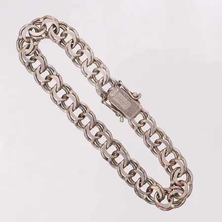 Armband Bismarck längd 18,5cm, bredd 8,5mm, NSE Guldvaru Aktiebolag 1979, silver 830/1000 Vikt: 16,6 g