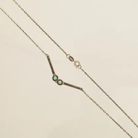 Collier med turkosa stenar längd ca 42cm, bredd 1,3-5,8mm silver 500/1000  Vikt: 2,6 g