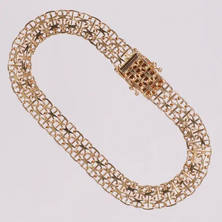 Armband X-länk med stav längd 19cm bredd 7,7mm 18K Vikt: 10,5 g