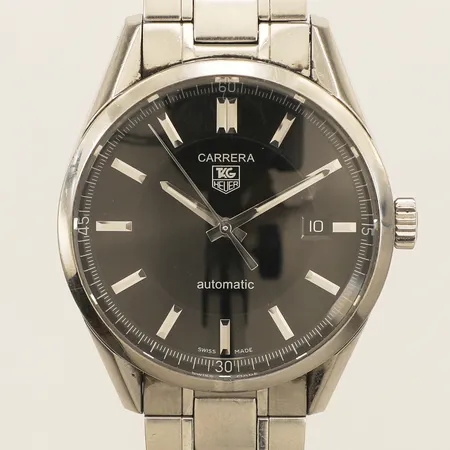 Herrur Tag Heuer Carrera  Ø38mm datum, automatisk, refnr:WV211B-0, serienr:CQ4664, stållänk, manual, garantikort, slitage på ytterkartong samt box 