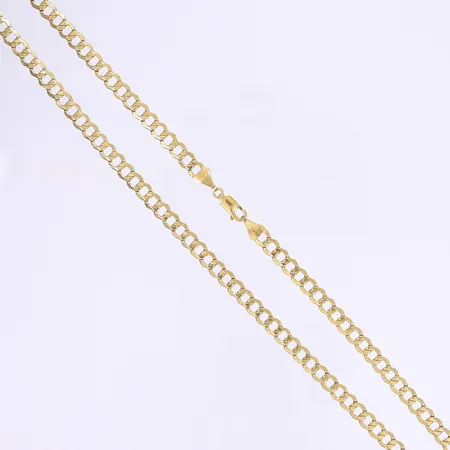 Halskedja pansar 52cm bredd 6mm, tillv. Guldfynd, 18K Vikt: 14,2 g